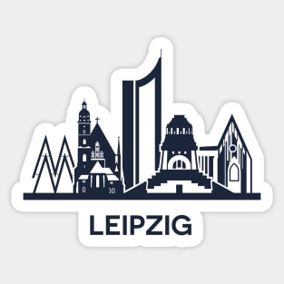 Leipzig Skyline Emblem, detailed Sticker